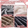 Aoibox 4-Piece Flannel Fleece Throw Blanket Set, Soft & Warm Waffle Textured for Bed & Couch, Lightweight, No Shedding, Neutral Colors - 2 of 4