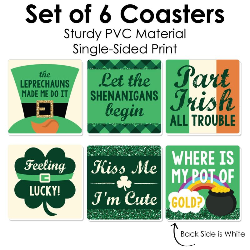 Big Dot of Happiness St. Patrick's Day - Funny Saint Paddy's Day Party Decorations - Drink Coasters - Set of 6, 5 of 9