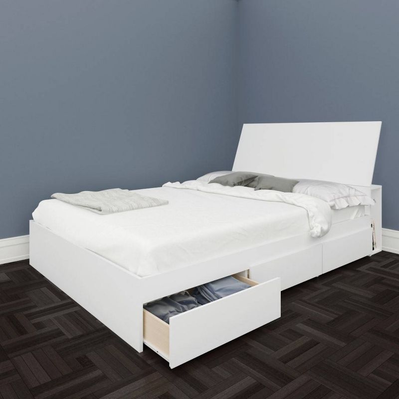 Blvd Storage Bed with Headboard White - Nexera, 1 of 7