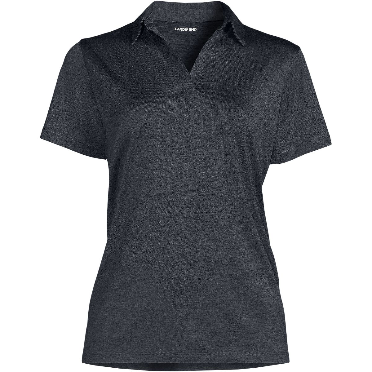 Lands' End Women's Rapid Dry Short Sleeve Space Dye Sport Neck Polo Shirt - thumbnail 3