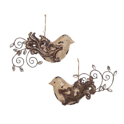 Gallerie II Scrollwork Bird Holiday Christmas Xmas Ornament Metal   Plastic A/2