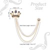 Unique Bargains Crown Hanging Chain Brooch Rhinestone Suit Pins - 2 of 4