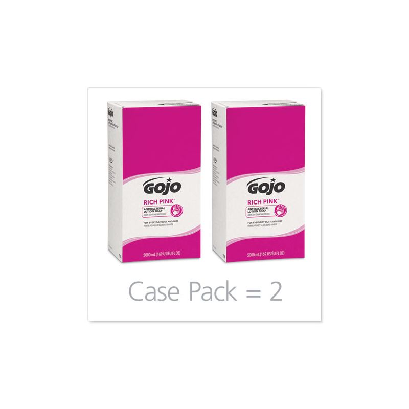 GOJO RICH PINK Antibacterial Lotion Soap Refill, Floral, 5,000 mL, 2/Carton, 5 of 7