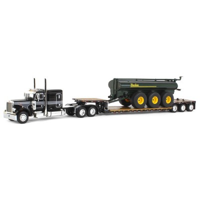 First Gear DCP 1/64 Black Peterbilt 379 w/ Fontaine Renegade Lowboy & Husky Manure Spreader Ages 14+ 60-1588