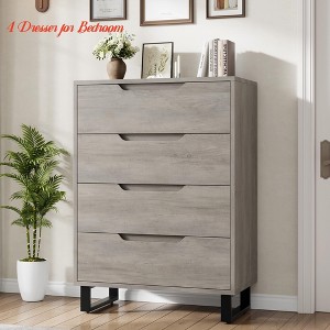 4 Dresser for Bedroom, 41.7" Tall Dresser, Freestanding Vertical Drawer Cabinet w/ Storage, Wooden Closet Storage Chest - 1 of 4