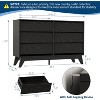 GAOMON 6-Drawer Dresser for Bedroom, 47.2" Wide Mid Century Chest of Drawers, Wooden Dresser TV Stand, Vintage Dressers with Bevel Design - 2 of 4