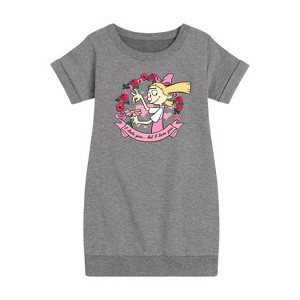 - Hey Arnold! - Valentine's I Love You Graphic Short Sleeve Fleece Dress - 1 of 4