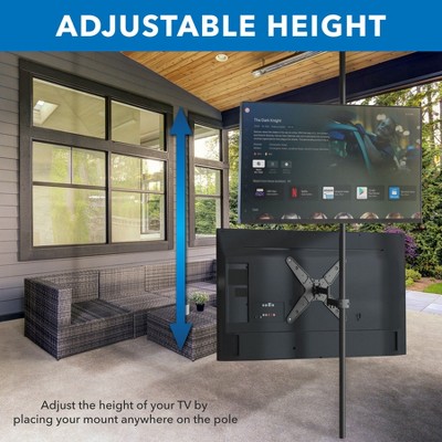 Mount-It! Black Steel Full Motion TV Pole Mount for 32-55 Inch Screens