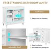 Mshliw 36" Bathroom Vanity with Ceramic Sink, 4 Drawers, Adjustable Shelf & Soft-Close Door, Solid Wood & MDF Freestanding Cabinet - 3 of 4