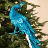Northlight Peacock Glittered with Faux Crystals Christmas Decoration - 24" - Blue - 2 of 4