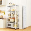 HONGGE Storage Shelves, Foldable Metal Shelving Units for Garage Kitchen Bakers, Collapsible Organizer Rack, Heavy Duty on Wheels - 2 of 4