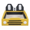 Twin Size Race Car-Shaped Platform Bed with Wheels,Yellow - 3 of 4