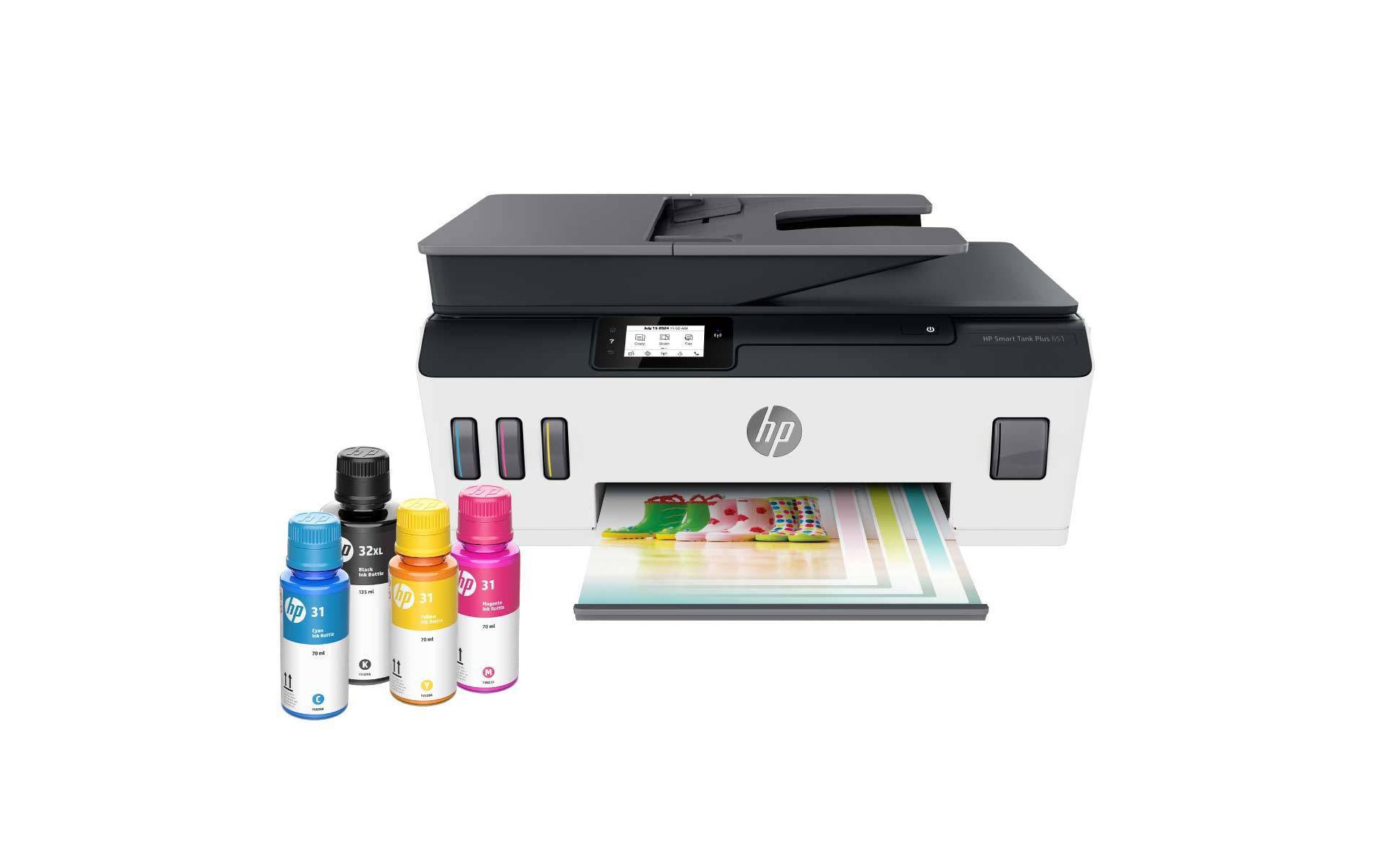 HP Smart Tank 651 Wireless All-In-One Color Refillable Supertank Printer, Scanner, Copier (7XV38A)