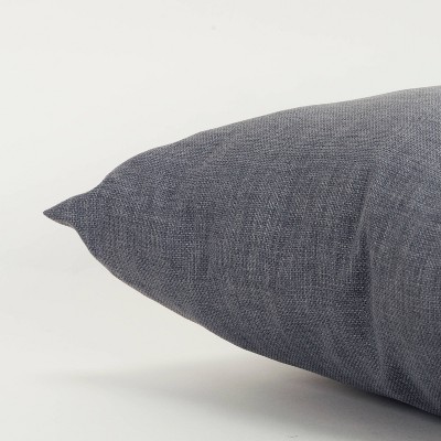 22" Slate Gray Woven Polyester Indoor/Outdoor Throw Pillow