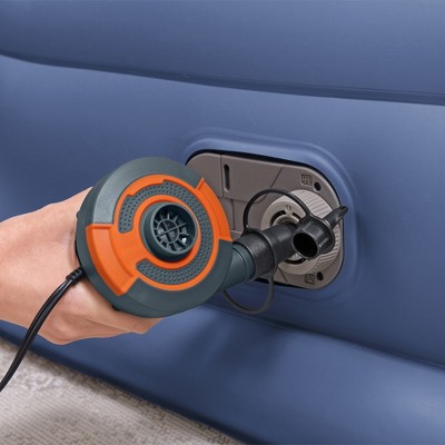 Queen Size Blue Raised Air Mattress with Electric Pump