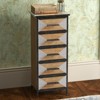 Storage Cabinet,Floor-Standing Storage Cabinet with 5 Drawers and Metal Legs,Handmade,for Living Room,Bedroom,Entrance,Office Brown - 3 of 4