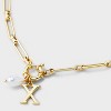 14K Gold Dipped Pearl Charm on Chain Initial Necklace - A New Day Gold - 4 of 4