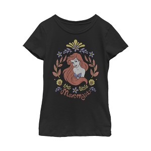 Girl's The Little Mermaid Ariel Seaweed Frame T-Shirt - 1 of 3
