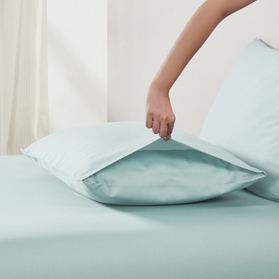 Seafoam Queen Cotton Sateen Deep Pocket Sheet Set