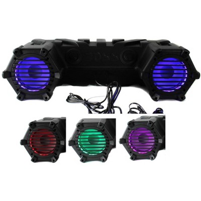Boss Audio Systems ATV30BRGB ATV/UTV Weatherproof Bluetooth Sound System w/ 6.5" Tube Speakers, Tweeters, Built-in 450W Amp & Multi-Color Illumination