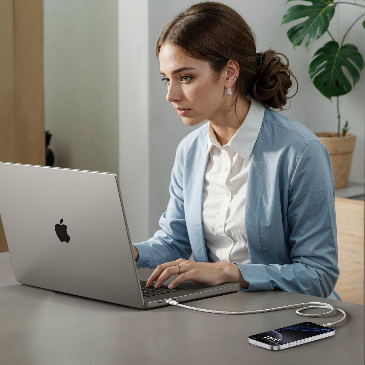 Anker 3' 100% PCR-Braided Ultra Soft USB-C to USB-C Cable - White - thumbnail 4