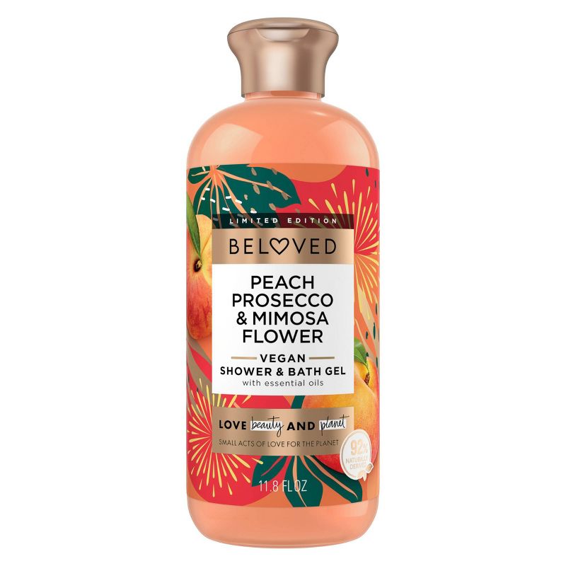 Beloved Vegan Shower &#38; Bath Gel - Peach Prosecco &#38; Mimosa Flower - 11.8 fl oz, 1 of 8