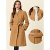 Allegra K Women's Collarless Single-Breasted Outwear Tie Waist Elegant Winter Coats - 2 of 4