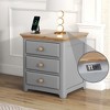 Wooden Nightstand With USB Charging Ports 3 Drawers End Table Multifunctional College Dorm End Table Bedside Furniture - 2 of 4