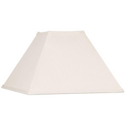 Brentwood Beige Linen Medium Square Lamp Shade 6" Top x 16" Bottom x 12" Slant x 10" High (Spider) Replacement with Harp and Finial