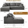 108" Cloud l-Shape Sectional Sofa - Corduroy sleeper sofa with chaise. No assembly required for living room use. - 2 of 4