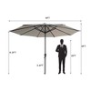 Kumasinova 9FT Aluminum Patio Umbrella with UPF 50+,Outdoor Umbrella with Crank Tilt,Market Umbrellafor Beach,Garden & Pool,Grey - 2 of 4
