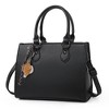 Womens Purses and Handbags Vegan Leather Tote Bag Black Purses for Women Trendy Satchel Bags - 2 of 4
