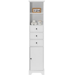 TiramisuBest Black Triangle Bathroom Storage Cabinet with Adjustable Shelves, Freestanding Floor Cabinet for Home Kitchen - 1 of 4