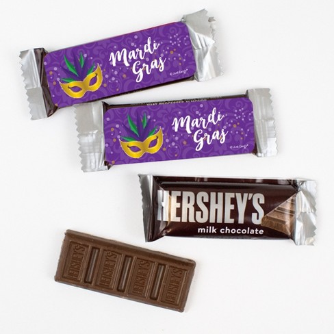 44 Pcs Bulk Mardi Gras Candy Hershey's Snack Size Chocolate Bar Party Favors (19.8 oz, Approx. 44 Pcs) - image 1 of 2