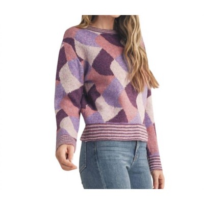 Women's Colorful Abstract Knit Sweater - &merci