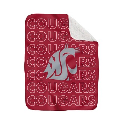 NCAA Washington State Cougars Collegiate Echo Wordmark Plush Throw Blanket