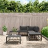 vidaXL 6-Piece Outdoor Patio Lounge Set in Anthracite - Modular Poly Rattan Construction with Comfortable Cushions and Sturdy Tabletop - 2 of 4