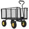 Heavy Duty Steel Garden Cart, Pullable Metal Garden Wagon with 10" Wheels, 180° Rotating Handle and Removable Sides for Outdoor, Farm, Yard - 2 of 4