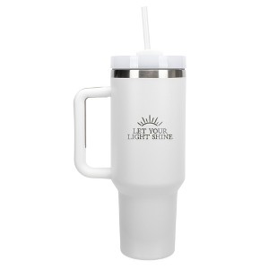 100 North Let Your Light Shine Rising Sun Wrap-Around 40 Oz. Stainless Steel Water Bottle Coffee Mug, Spill & Leak Resistant, Travel Tumbler with - 1 of 4