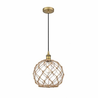 Farmhouse Rope - 1 Light Mini Pendant In Industrial Style-12.75 Inches Tall and 10 Inches Wide