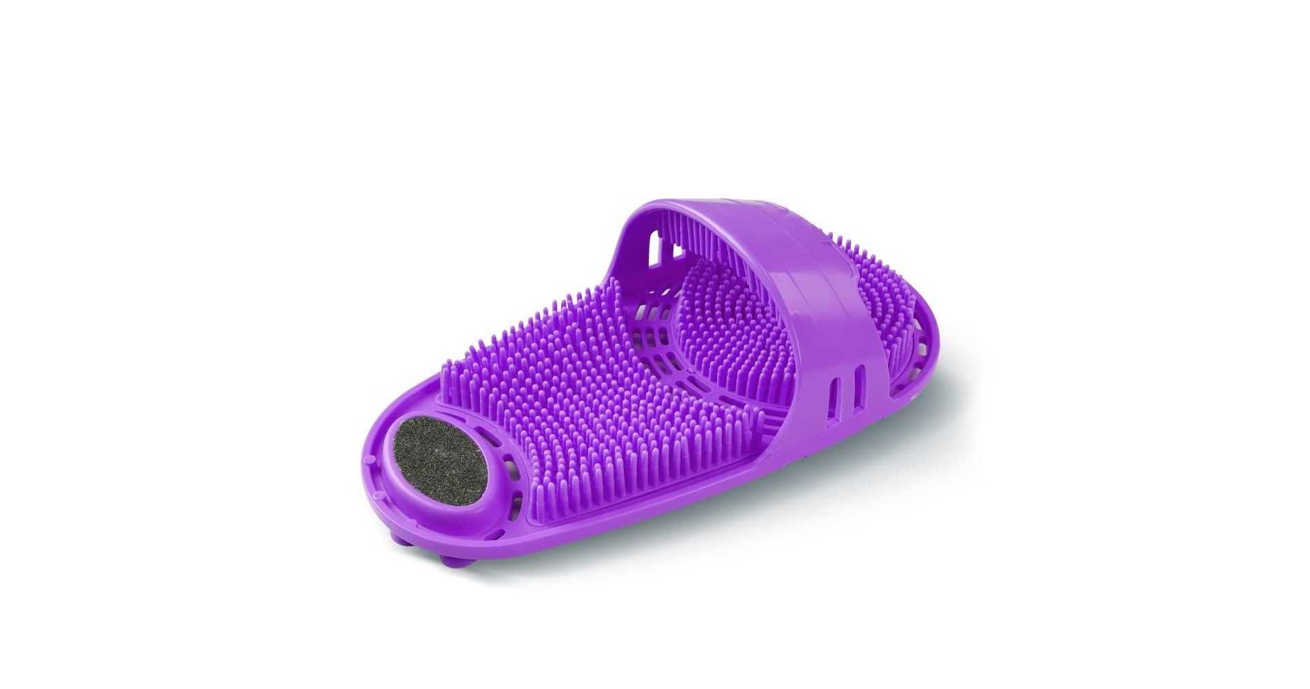 Swtroom Silicone Foot Scrubber Massage and Cleaning Non-Slip for Shower (1PCS Purple)