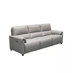 Lily Leather Power Recliner Sofa with Power Headrests Gray - Abbyson Living