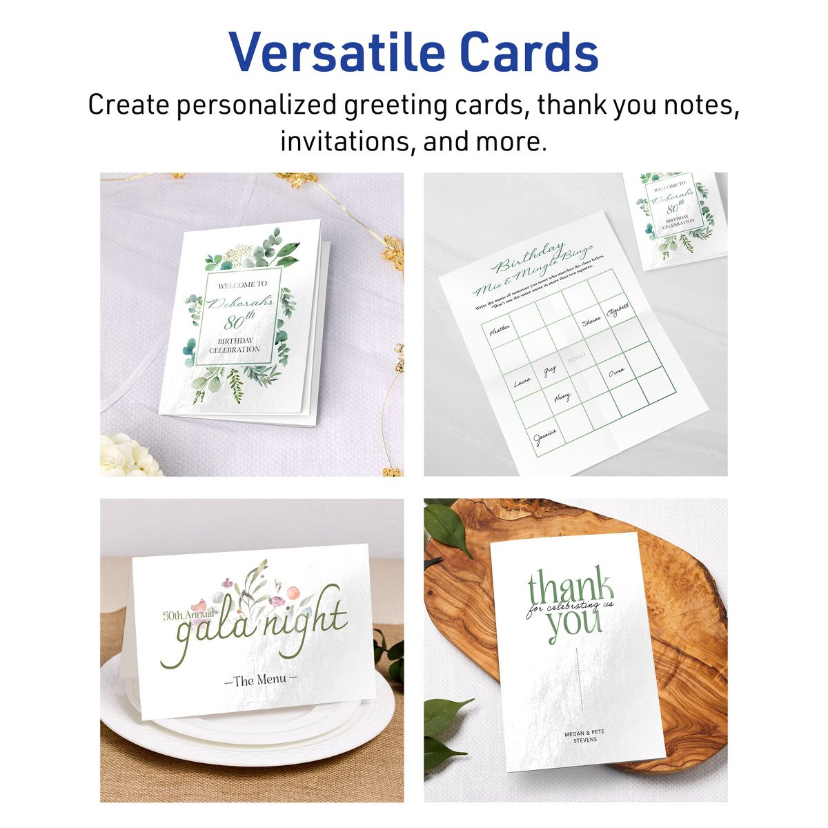 Avery Glossy White Note Cards, 4-1/4" x 5-1/2" Rectangle - thumbnail 3