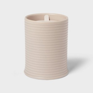 14oz Ceramic Ribbed Jar Candle Fresh Linen and Sea Salt - Threshold™ - 1 of 4