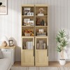 Tall Storage Cabinet with Glass Door, 70" Bathroom Storage Cabinet with Adjustable Shelves for Small Spaces - 3 of 4