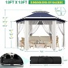 13x13ft Hexagonal Patio Pop-Up Gazebo, Canopy Shelter with Mesh Netting, Event Tent with Strong Steel Frame for Backyard, Garden, Lawn - 2 of 4