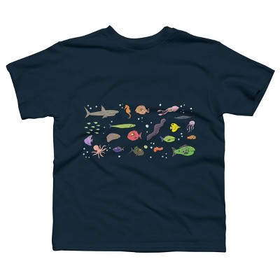 Boy's Design By Humans Funny sea creatures cartoon illustration By thefrogfactory T-Shirt