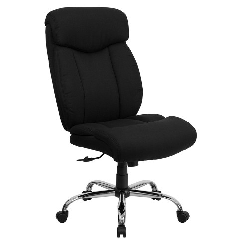 Big Tall 400 lb. Rated High Back Fabric Executive Ergonomic Office Chair with Full Headrest and Chrome Base Black Flash Furniture