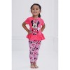 Disney Minnie Mouse Floral Girls Peplum T-Shirt and Leggings Outfit Set Little Kid to Big Kid - 2 of 4