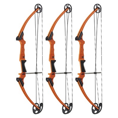 Genesis Archery Original Adjustable Preassembled Durable Lightweight  Left-Handed Compound Bow for Beginners and Experts, Orange (3 Pack)